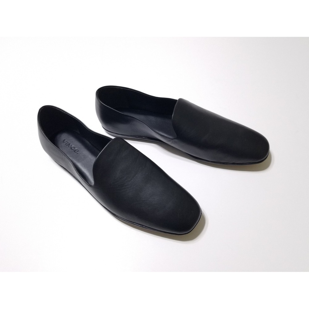 Vince Paz Leather Flat Slip On Loafer Venetian Slipper Black NIB US 10 $275